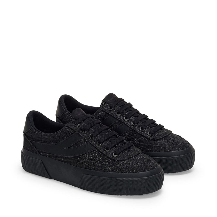 Sneakers nere con plateau da donna e tomaia in jersey 2