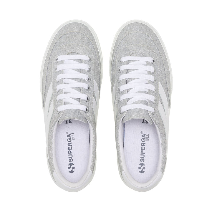 Woman's Platform Grey Sneakers with Jersey Upper 4