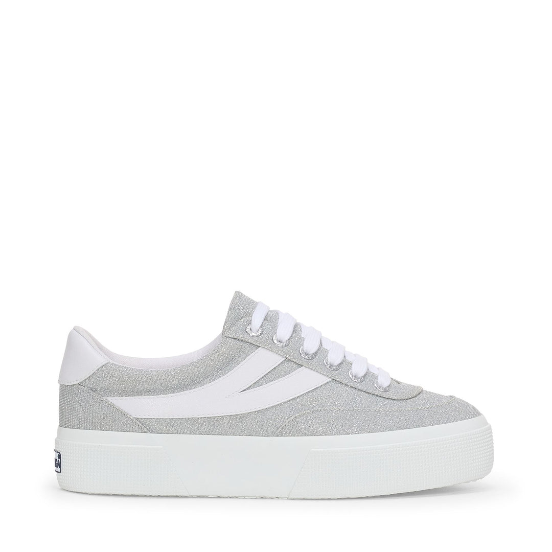 Woman's Platform Grey Sneakers with Jersey Upper 01