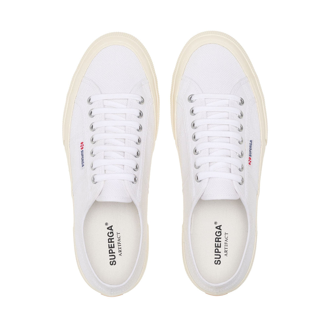 Weiße Low Cut-Sneakers mit Baumwollobermaterial main