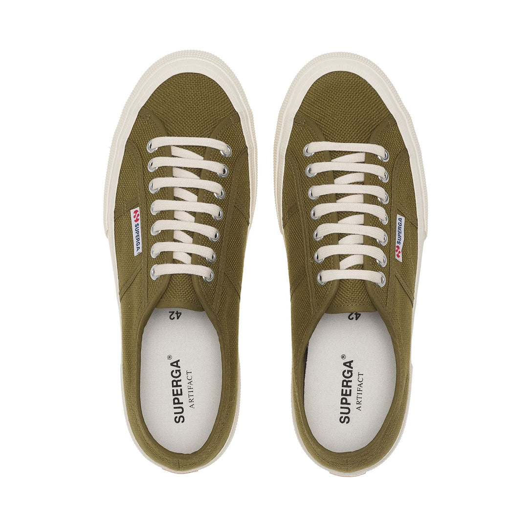 Sneakers basse unisex verdi con tomaia in cotone main