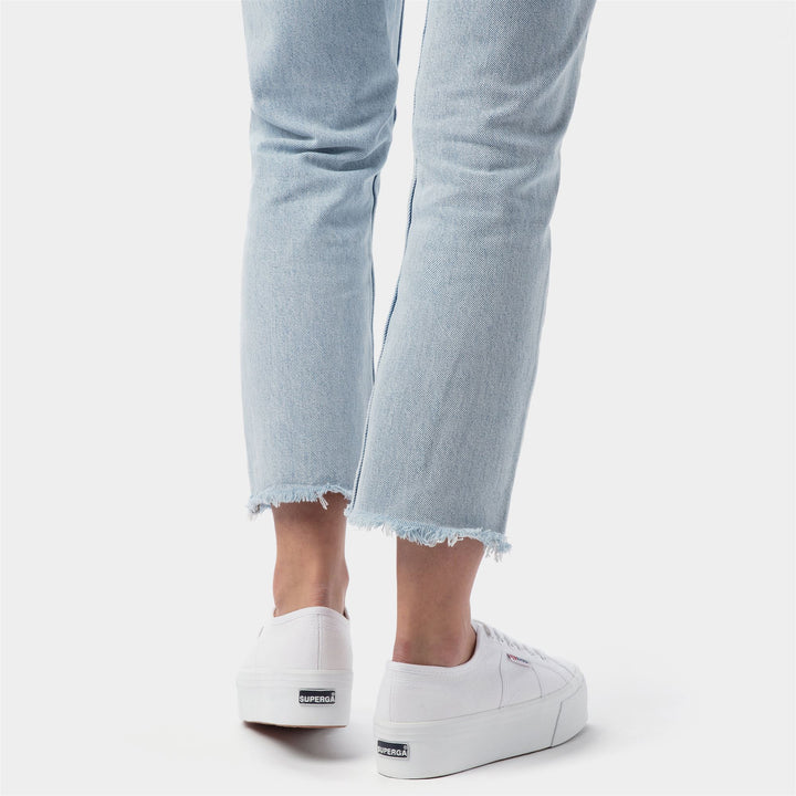 Zapatillas blancas de plataforma para mujer con parte superior de algodón 7