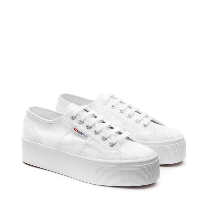 Zapatillas blancas de plataforma para mujer con parte superior de algodón 2