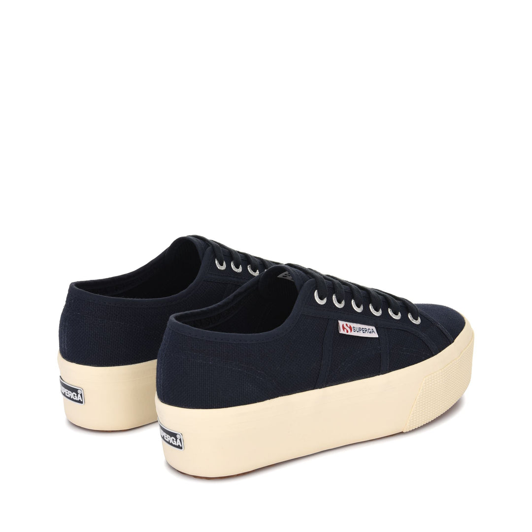 Woman's Platform Blue Sneakers with Cotton Upper main