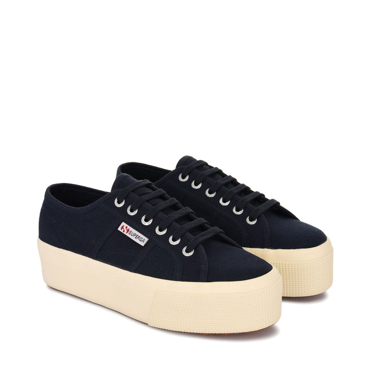 Woman's Platform Blue Sneakers with Cotton Upper 2