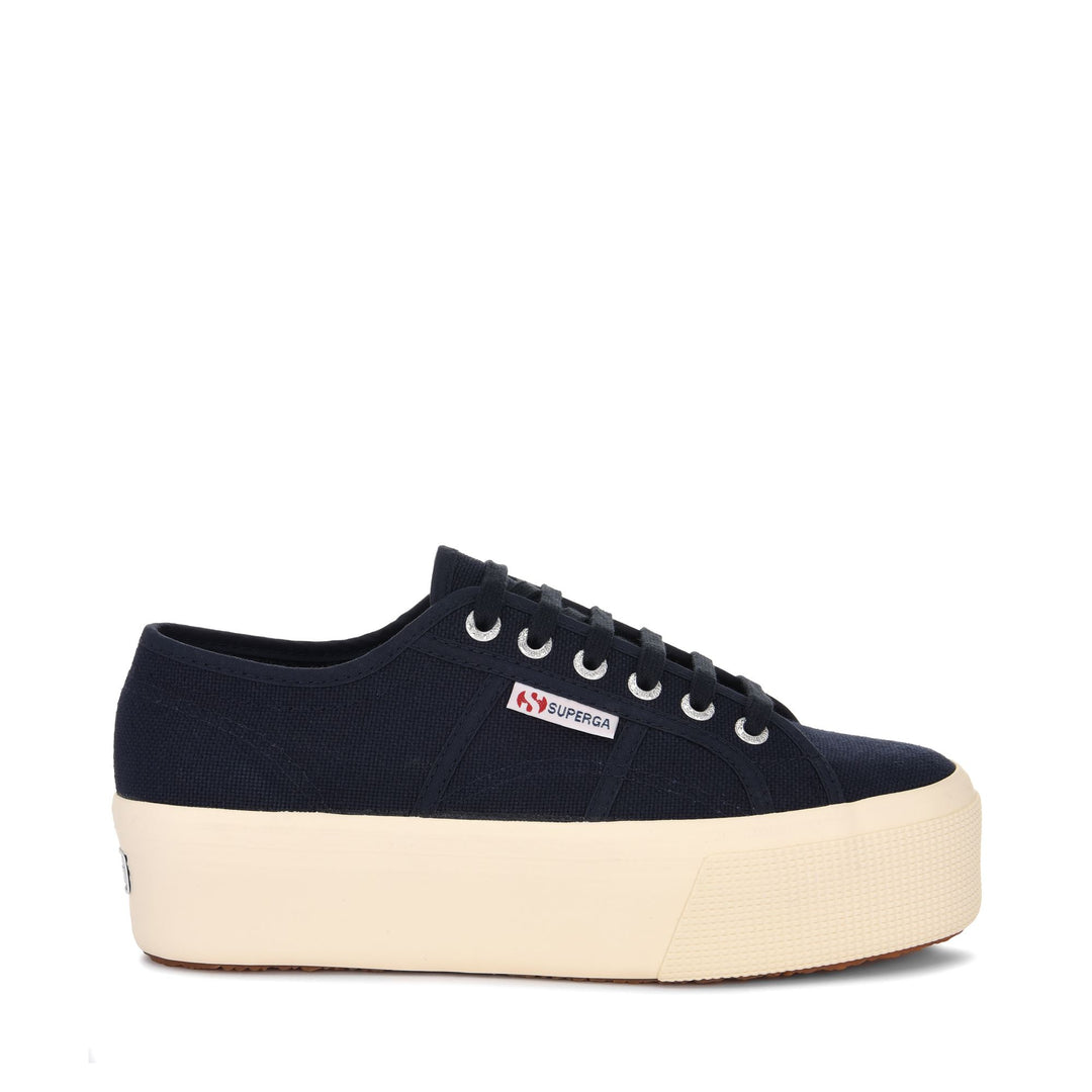 Woman's Platform Blue Sneakers with Cotton Upper 01