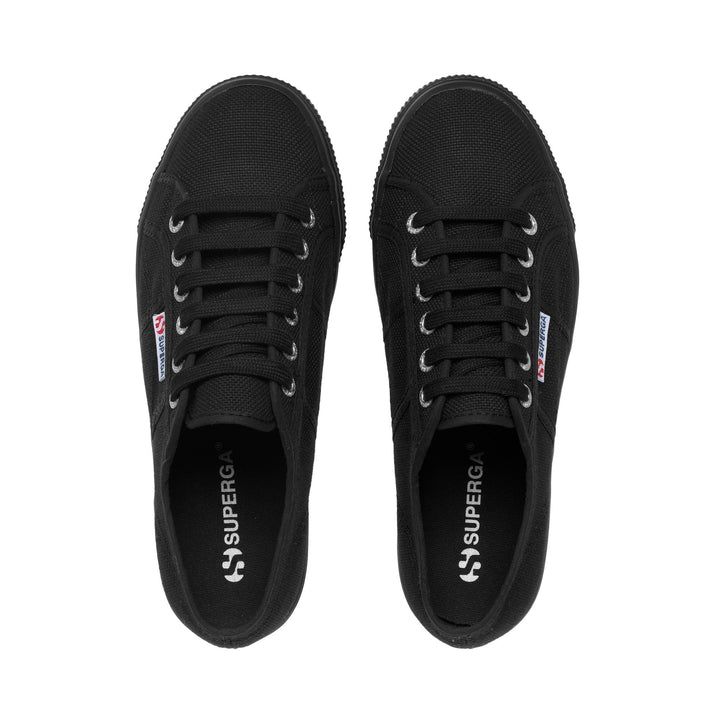 Zapatillas negras con plataforma para mujer y parte superior de algodón 4