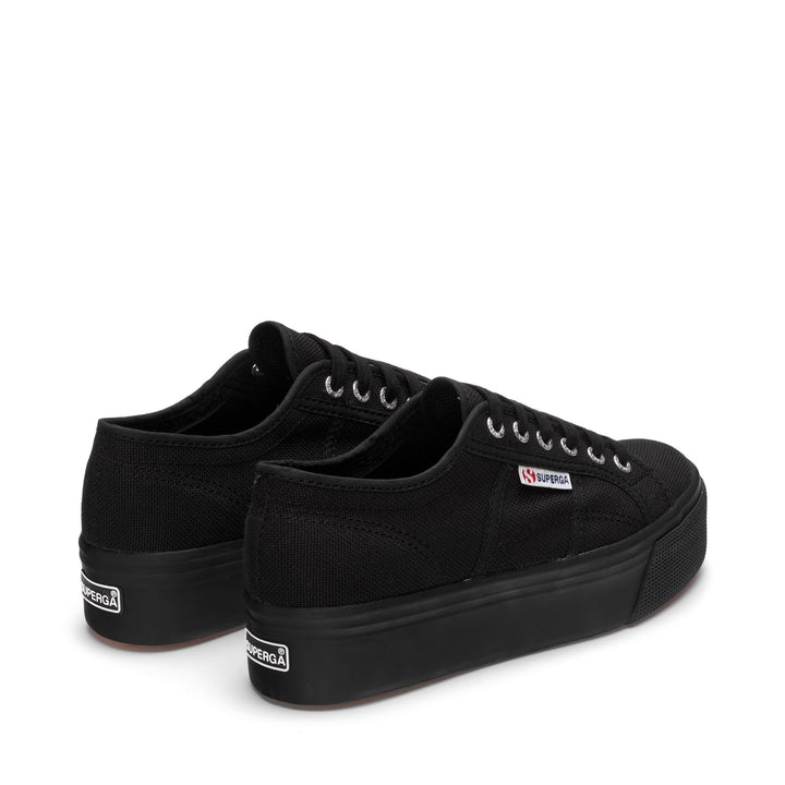 Zapatillas negras con plataforma para mujer y parte superior de algodón 3