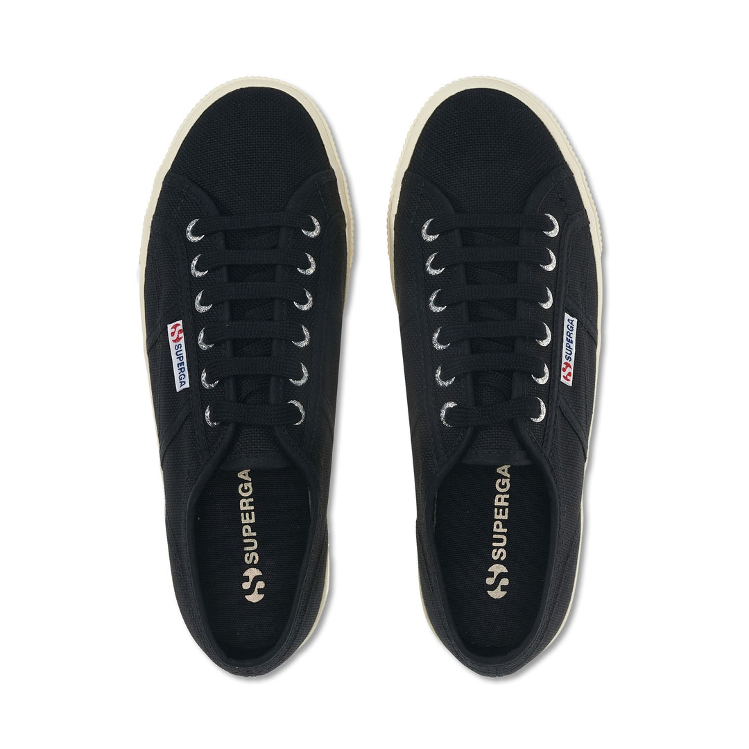 Woman's Platform Black Sneakers with Cotton Upper main