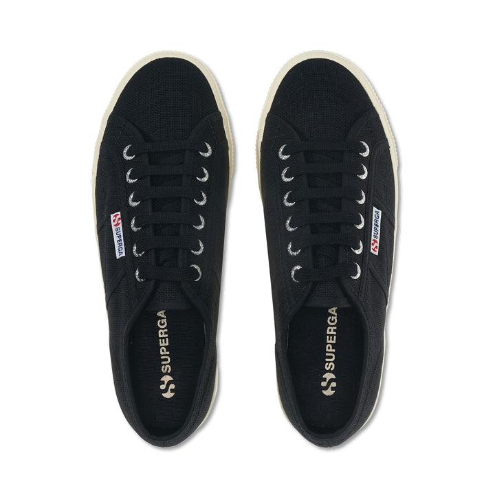 Woman's Platform Black Sneakers with Cotton Upper 4