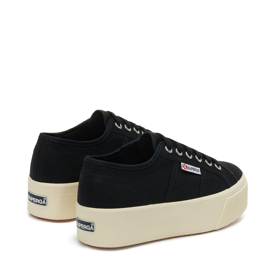Woman's Platform Black Sneakers with Cotton Upper main