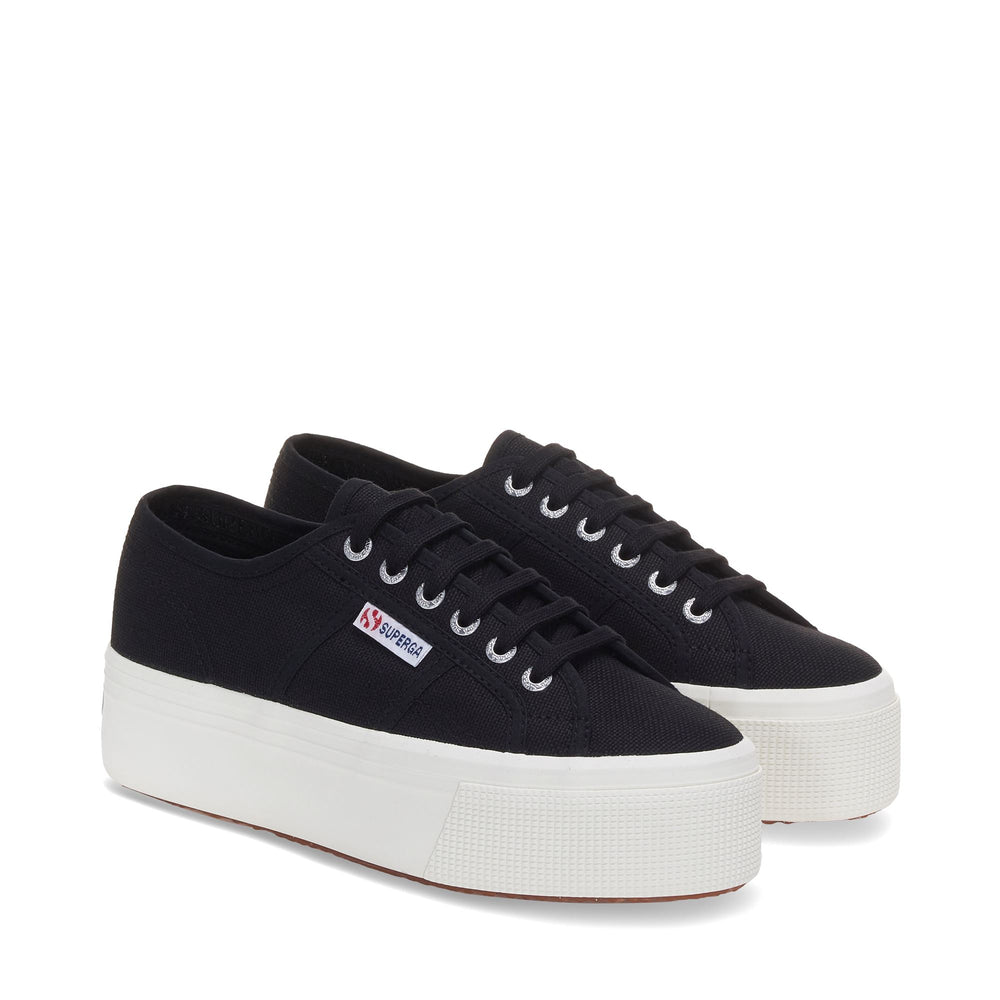 Woman's Platform Black Sneakers with Cotton Upper 02