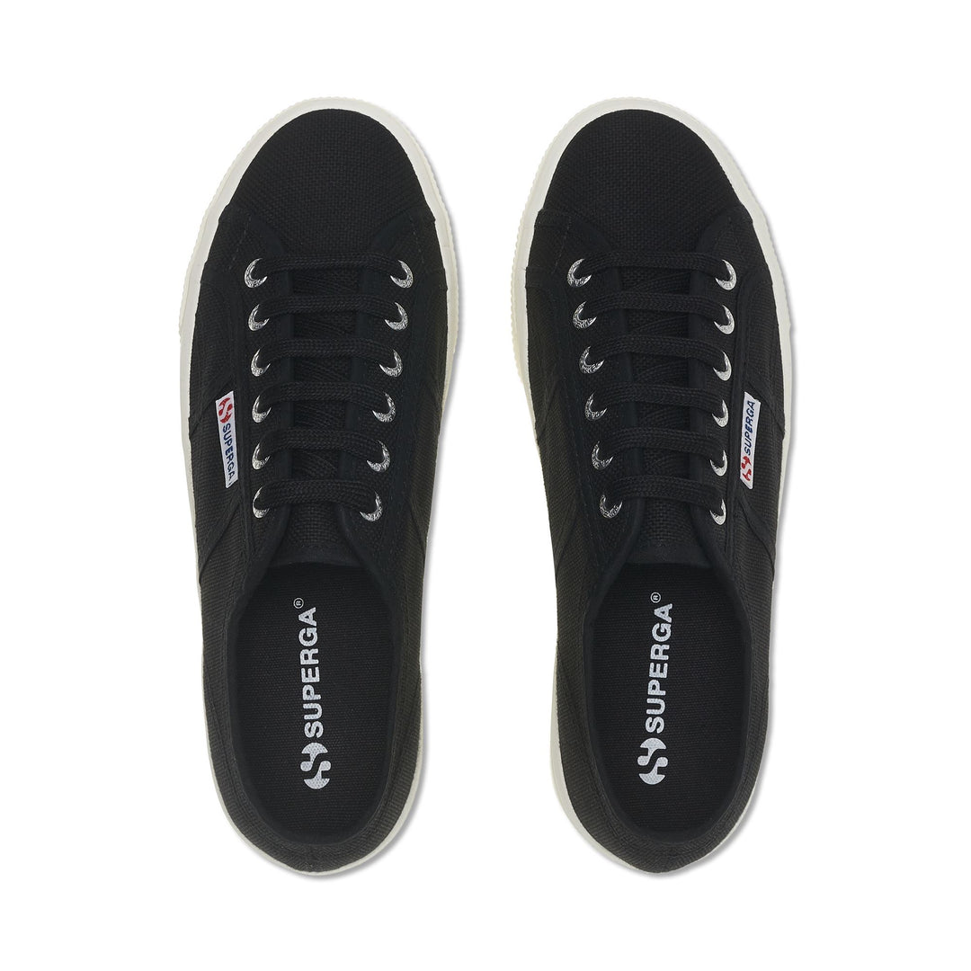 Woman's Platform Black Sneakers with Cotton Upper main