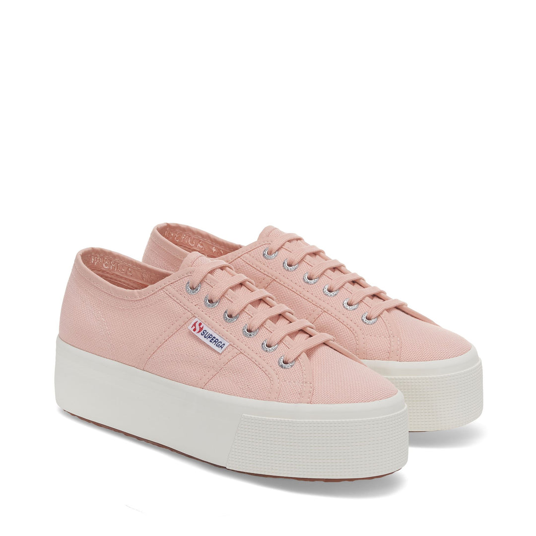 Sneakers da donna con plateau rosa e tomaia in cotone main