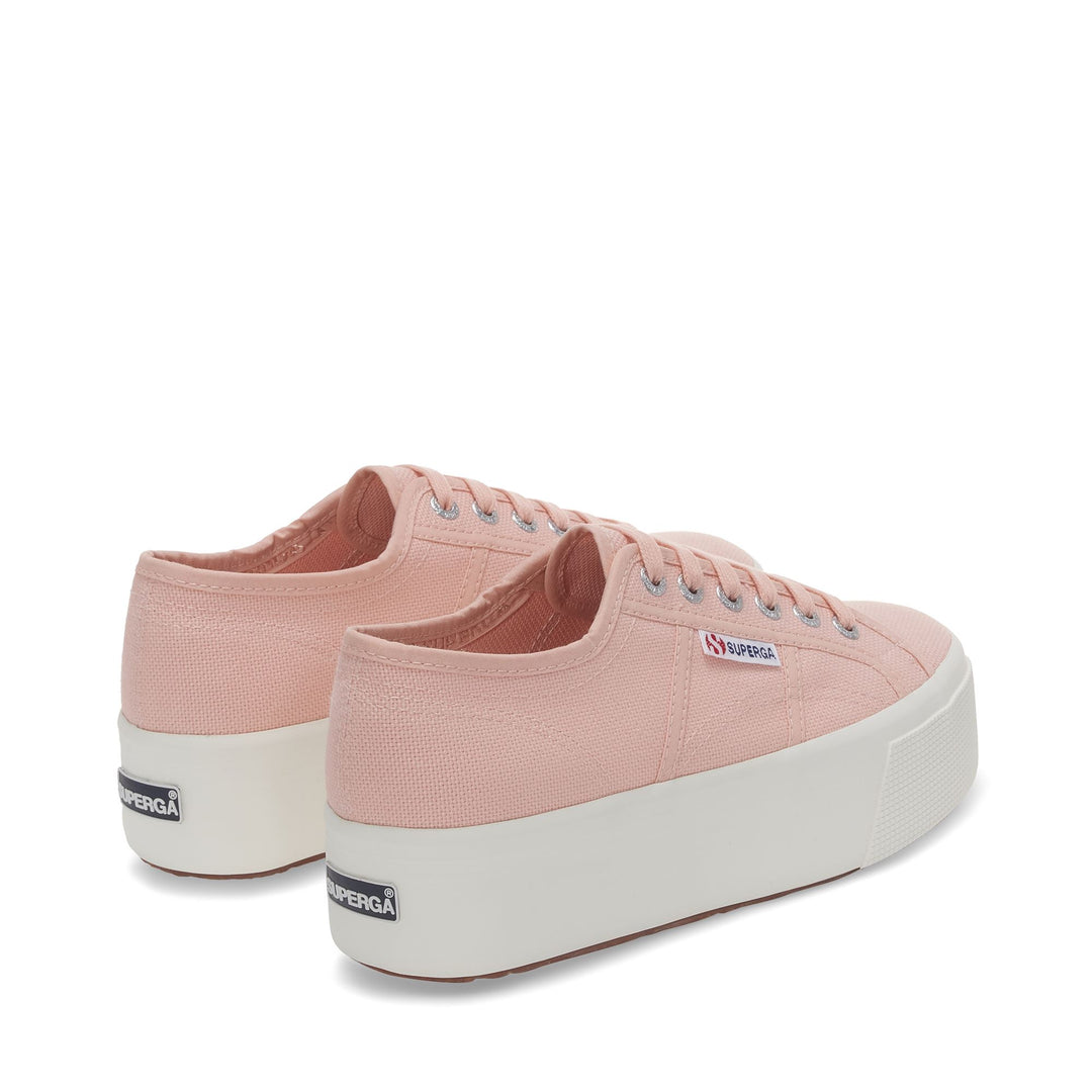 Sneakers da donna con plateau rosa e tomaia in cotone main