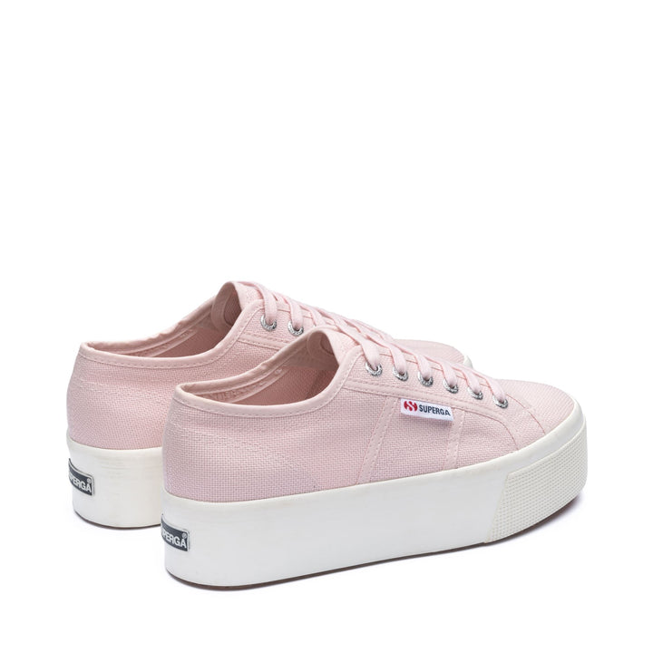 Sneakers da donna con plateau rosa e tomaia in cotone 3