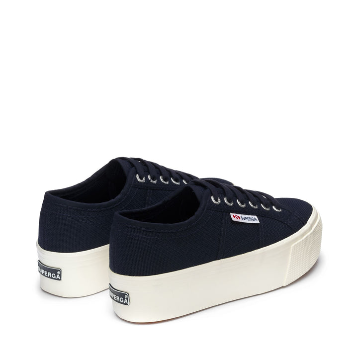Baskets à plateforme bleu marine pour femme avec tige en coton 3