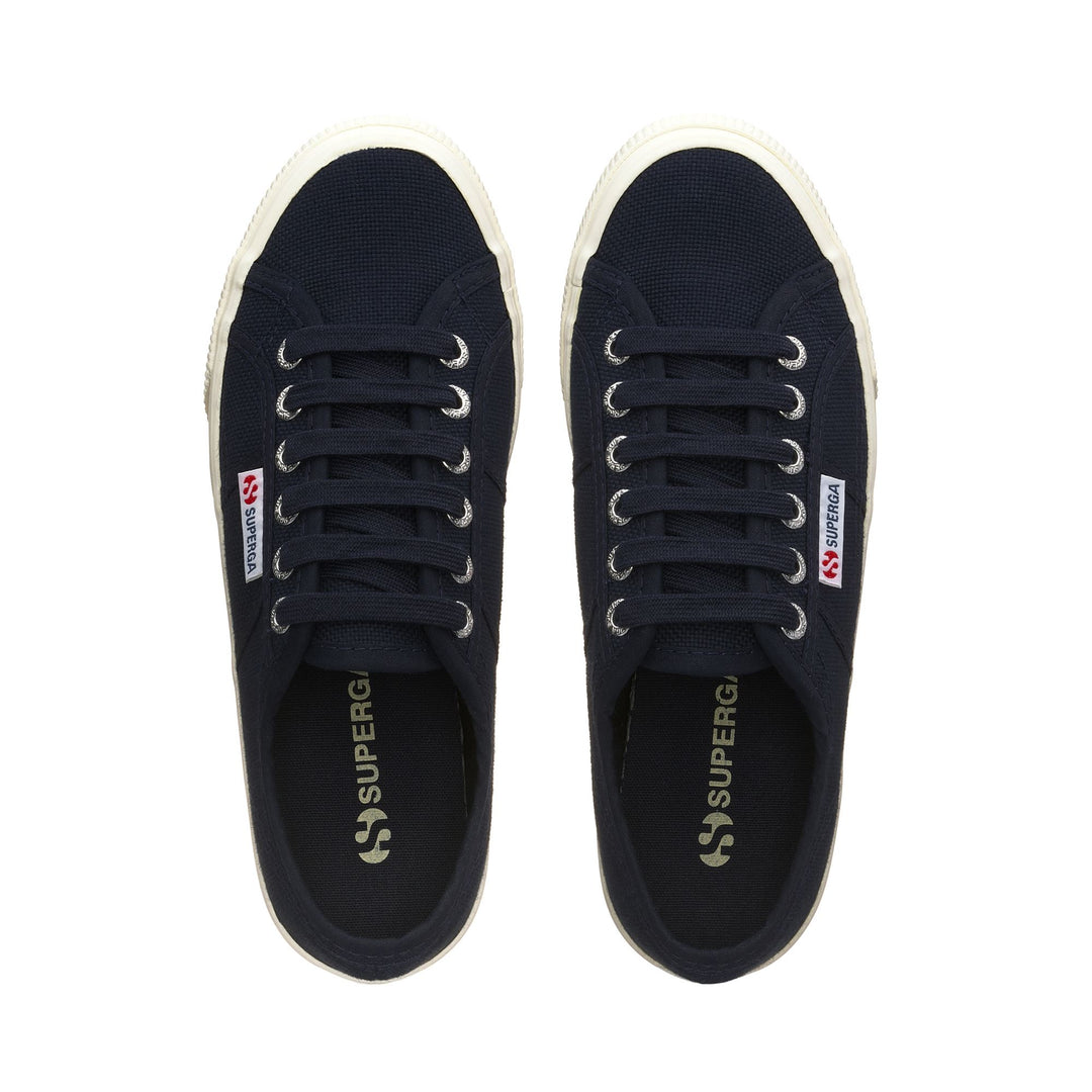 Baskets à plateforme bleu marine pour femme avec tige en coton main