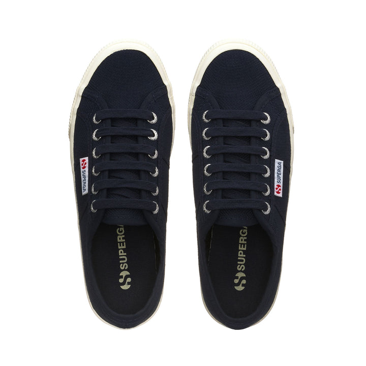Baskets à plateforme bleu marine pour femme avec tige en coton 4