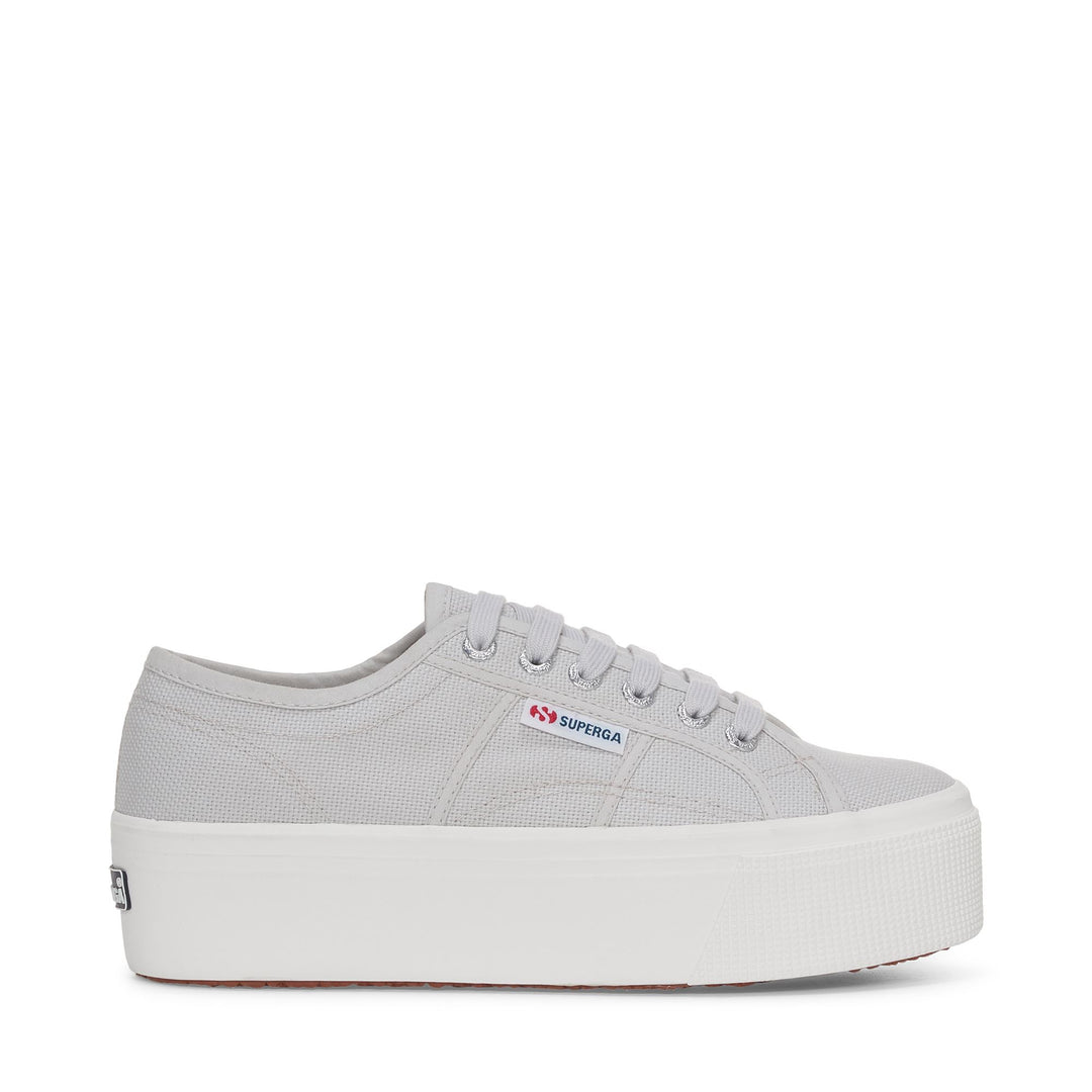 Woman's Platform Grey Sneakers with Cotton Upper 01