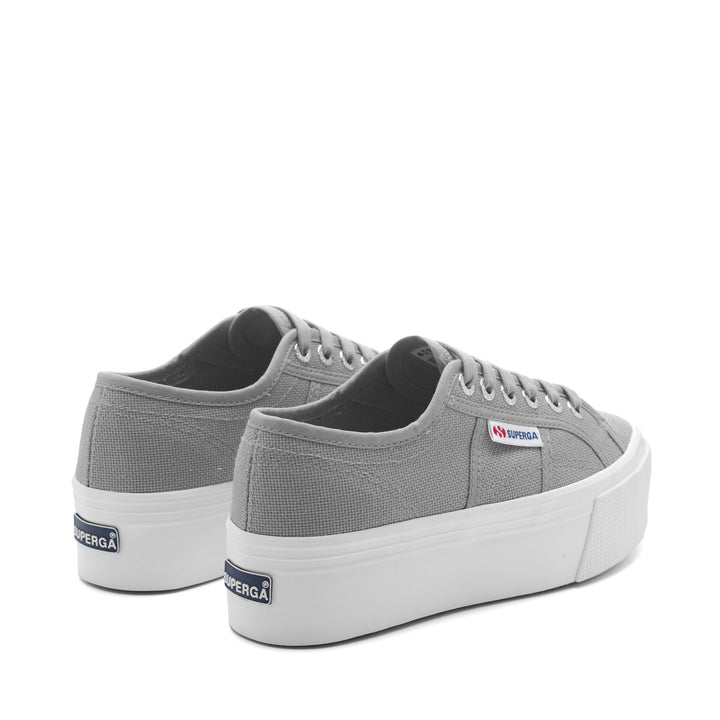 Baskets compensées grises pour femme avec tige en coton 3