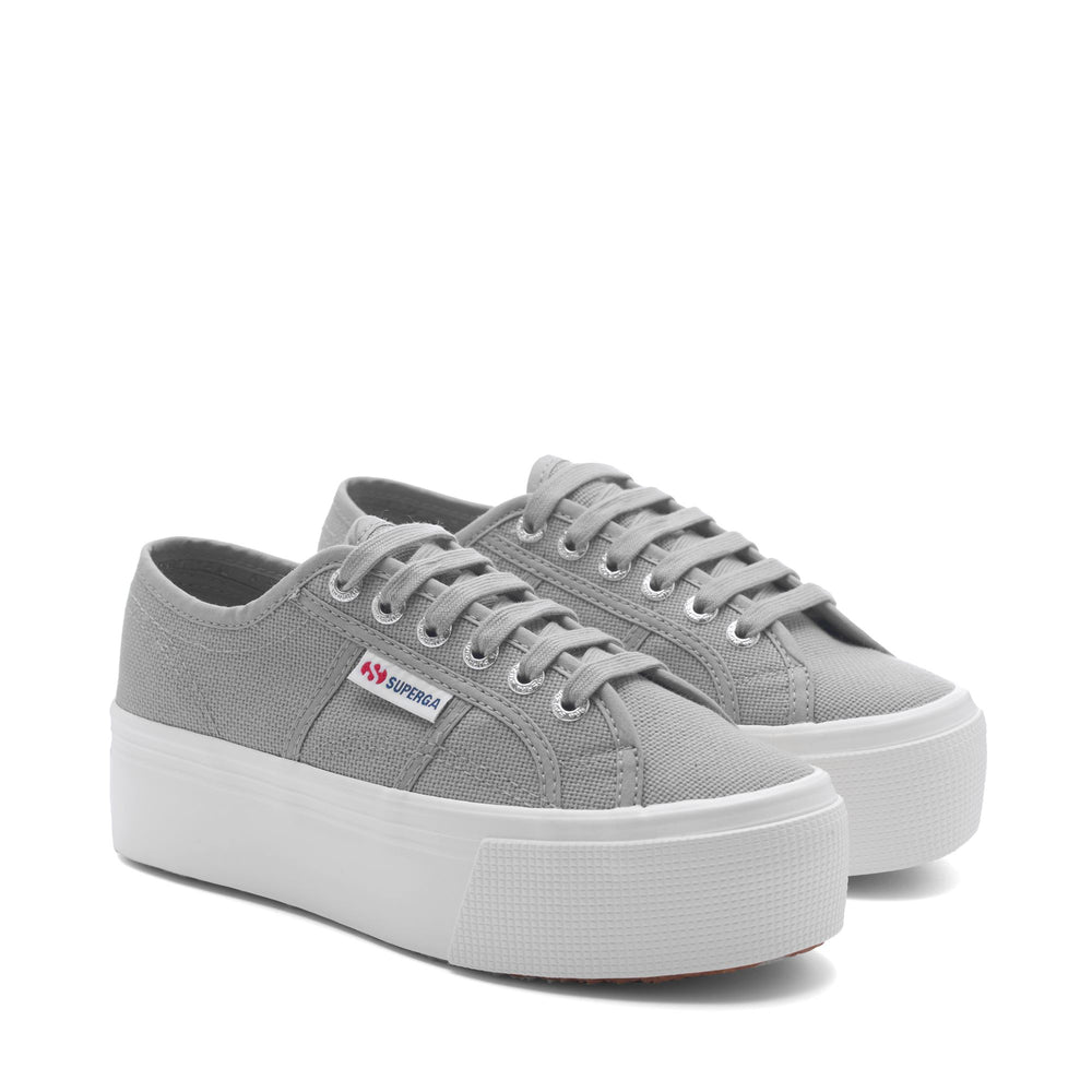Woman's Platform Grey Sneakers with Cotton Upper 02
