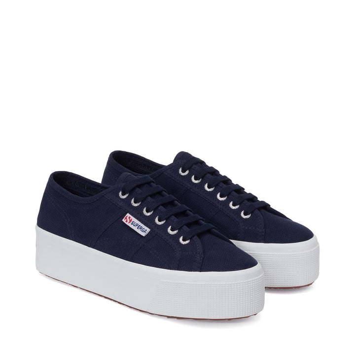 Baskets à plateforme bleu marine pour femme avec tige en coton 2