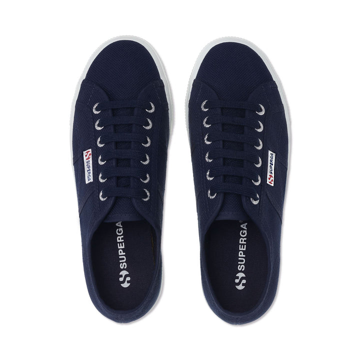 Baskets à plateforme bleu marine pour femme avec tige en coton 4