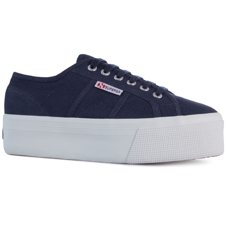 Baskets à plateforme bleu marine pour femme avec tige en coton 7