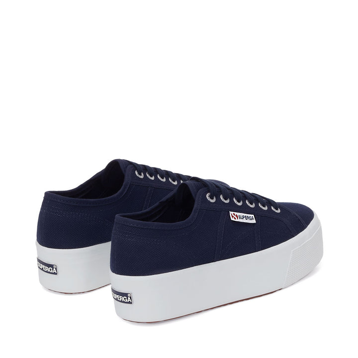 Baskets à plateforme bleu marine pour femme avec tige en coton 3