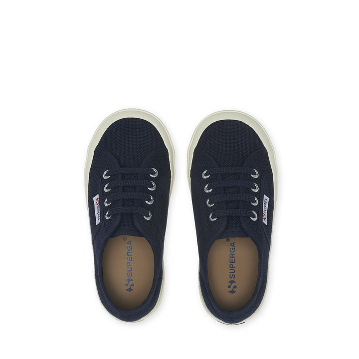 Klassische marineblaue Kinder-Sneaker mit Obermaterial aus Baumwolle 4