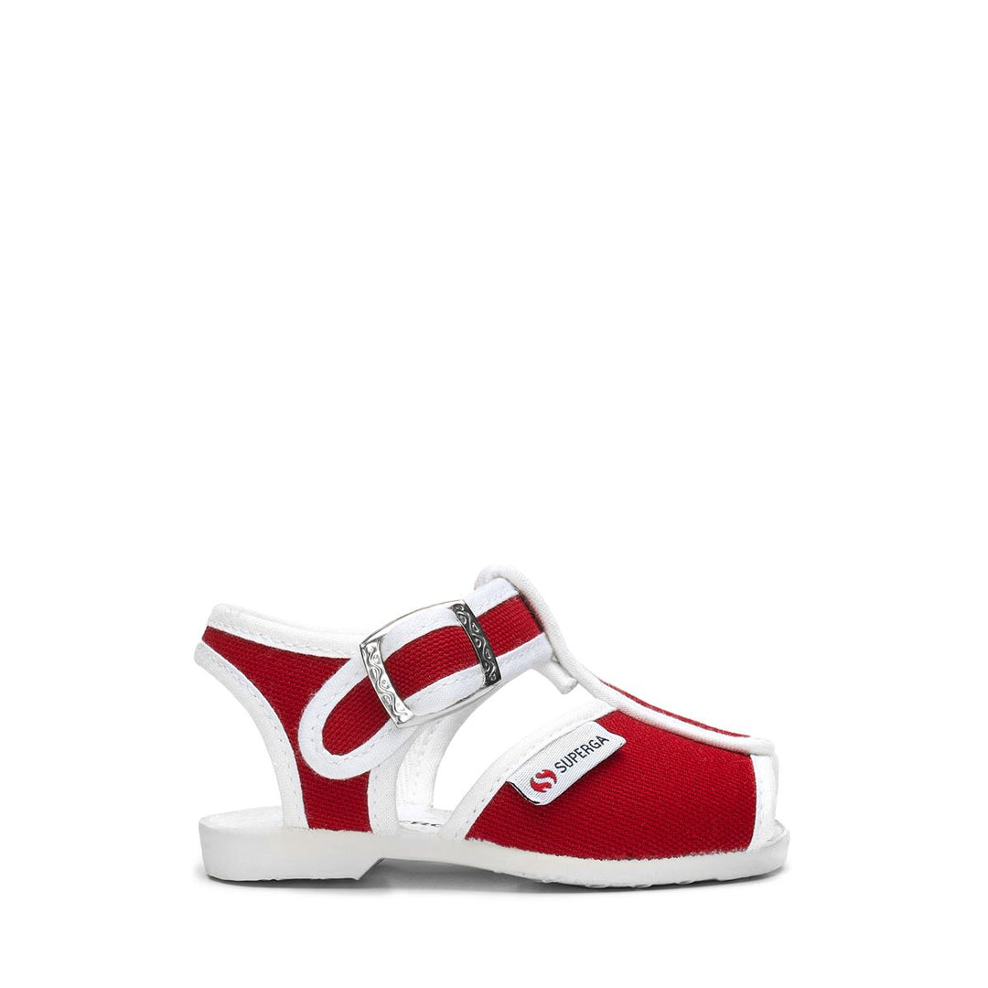 Children's Sandals Red Color with Cotton Upper 01