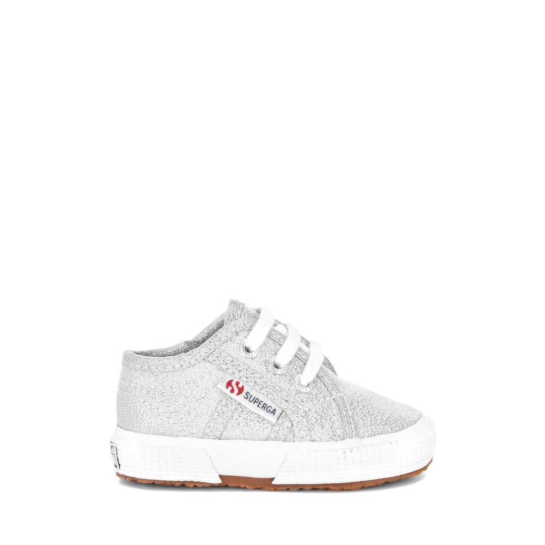 Sneakers per Bambini Colore Grigio con Tomaia in Lamé 01