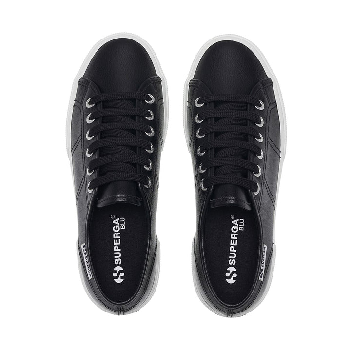 Woman's Platform Black Sneakers with Rubber Upper 4
