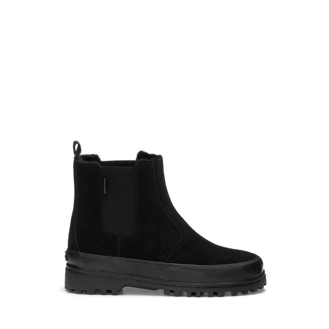Kid's Black Ankle Boots with Suede Upper 01