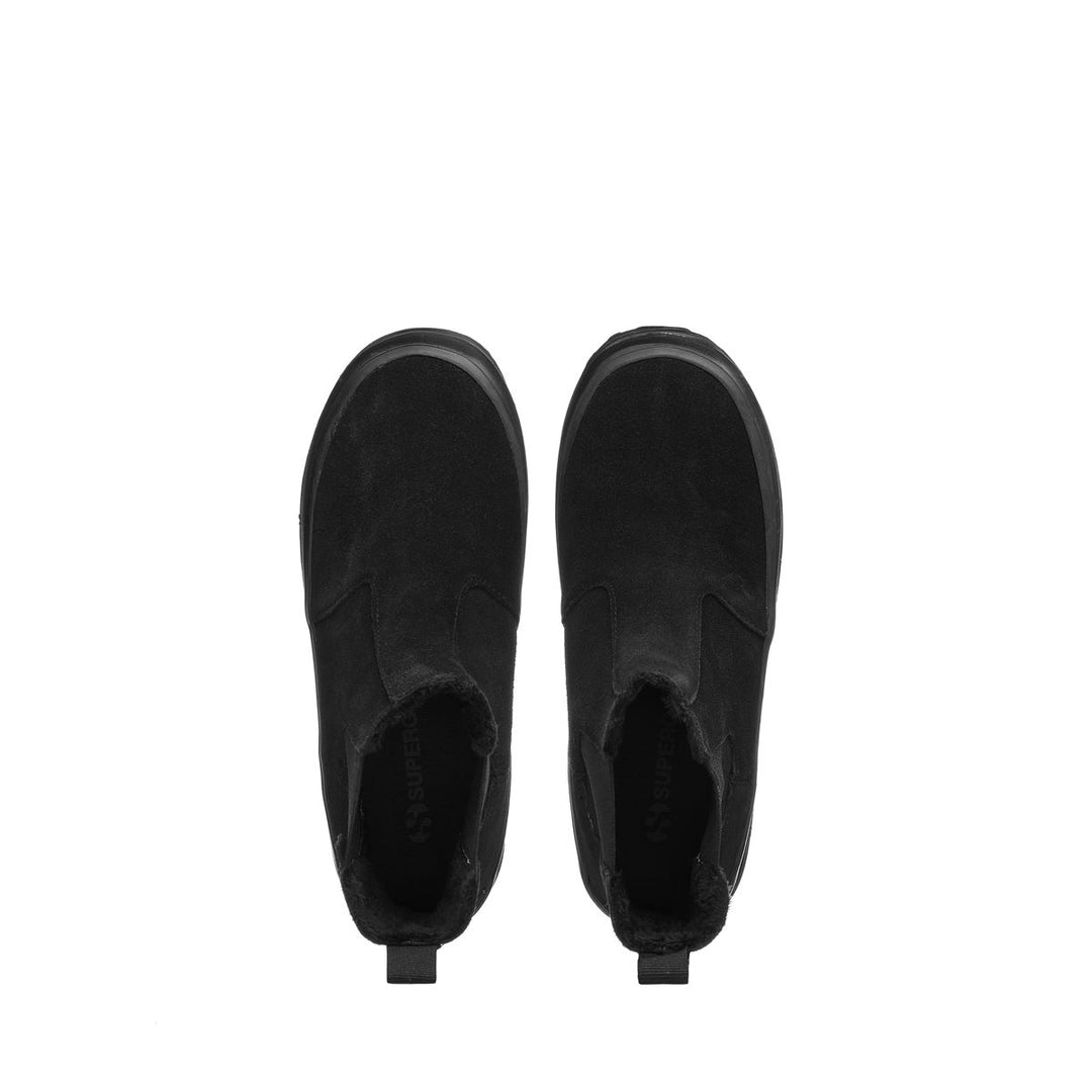 Kid's Black Ankle Boots with Suede Upper main