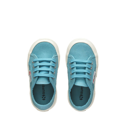 Le Superga Kid unisex 2750-JCOT CLASSIC Sneaker BLUE LT DUSTY-FAVORIO Dressed Back (jpg Rgb)		