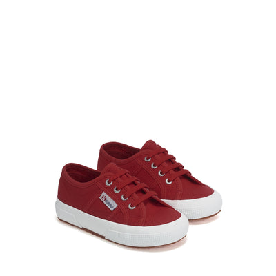Le Superga Kid unisex 2750-JCOT CLASSIC Sneaker RED-WHITE Dressed Front (jpg Rgb)	