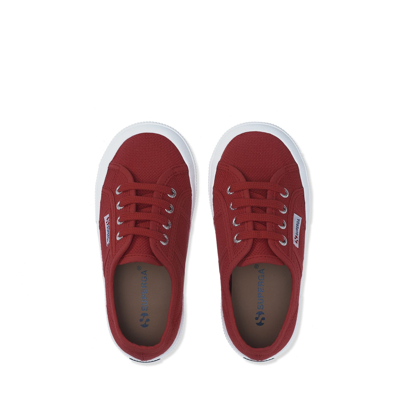 Le Superga Kid unisex 2750-JCOT CLASSIC Sneaker RED-WHITE Dressed Back (jpg Rgb)		