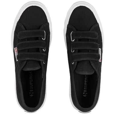 Le Superga Unisex 2750-COT3STRAPU Sneaker BLACK-FWHITE Dressed Back (jpg Rgb)		