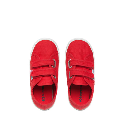 Le Superga Kid unisex 2750 KIDS STRAPS EASYLITE Sneaker RED-WHITE Dressed Back (jpg Rgb)		