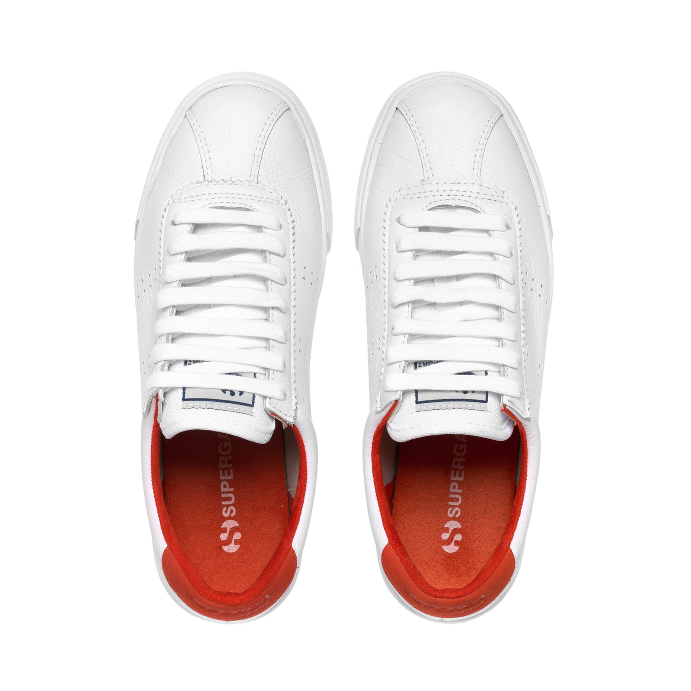 Sneakers Unisex 2843 CLUB S COMFORT LEATHER Low Cut WHITE-RED | superga Dressed Back (jpg Rgb)		