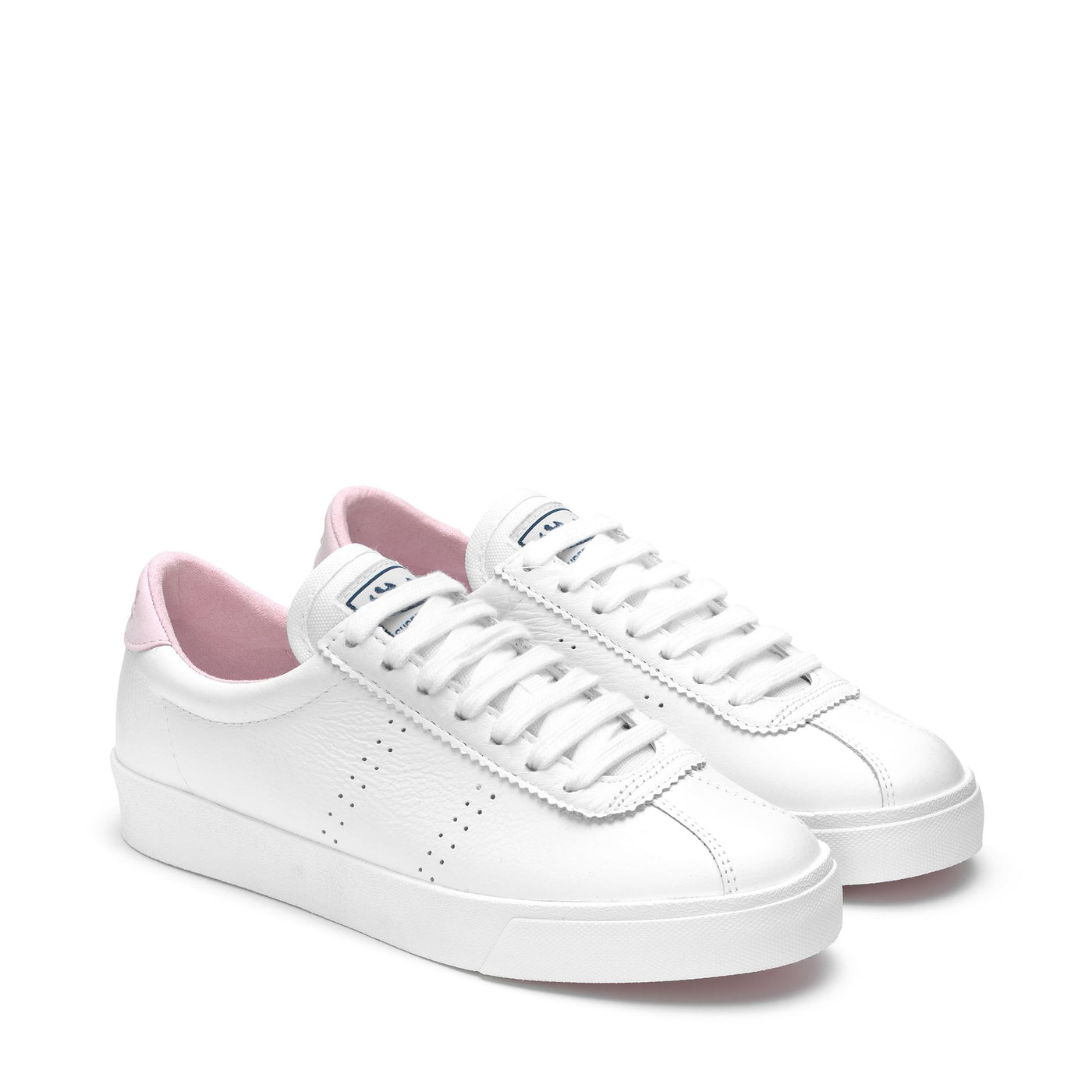 Sneakers Unisex 2843 CLUB S COMFORT LEATHER Low Cut WHITE-PINK LT Dressed Front (jpg Rgb)	