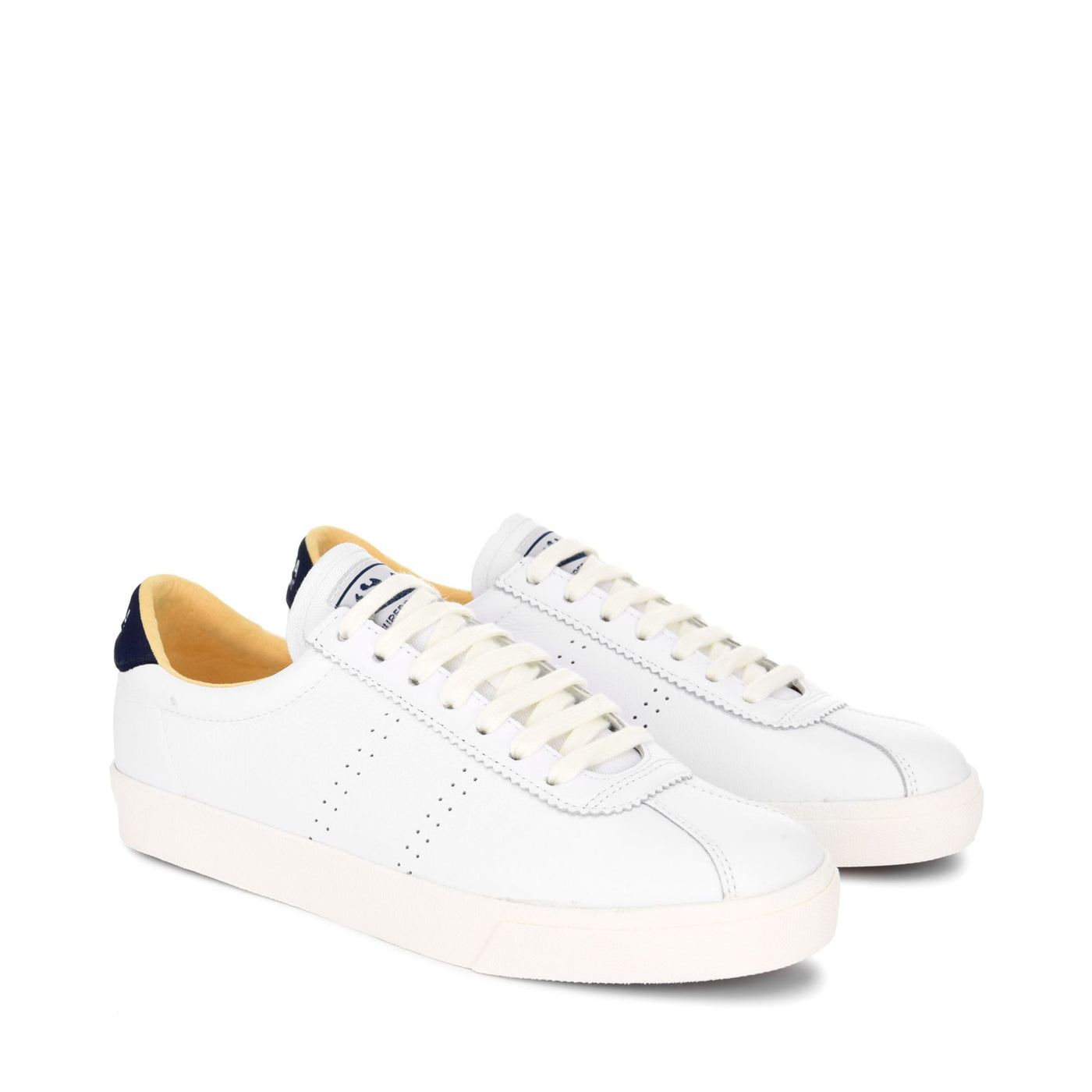 Sneakers Unisex 2843 CLUB S COMFORT LEATHER Low Cut BLUE NAVY-BEIGE GOME Dressed Front (jpg Rgb)	