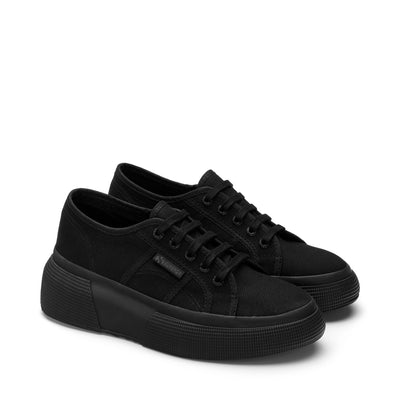 Lady Shoes Woman 2287 BUBBLE Wedge TOTAL BLACK | superga Dressed Front (jpg Rgb)	