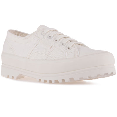 Sneakers Unisex 2555 ALPINA Low Cut TOTAL WHITE AVORIO Detail Double				