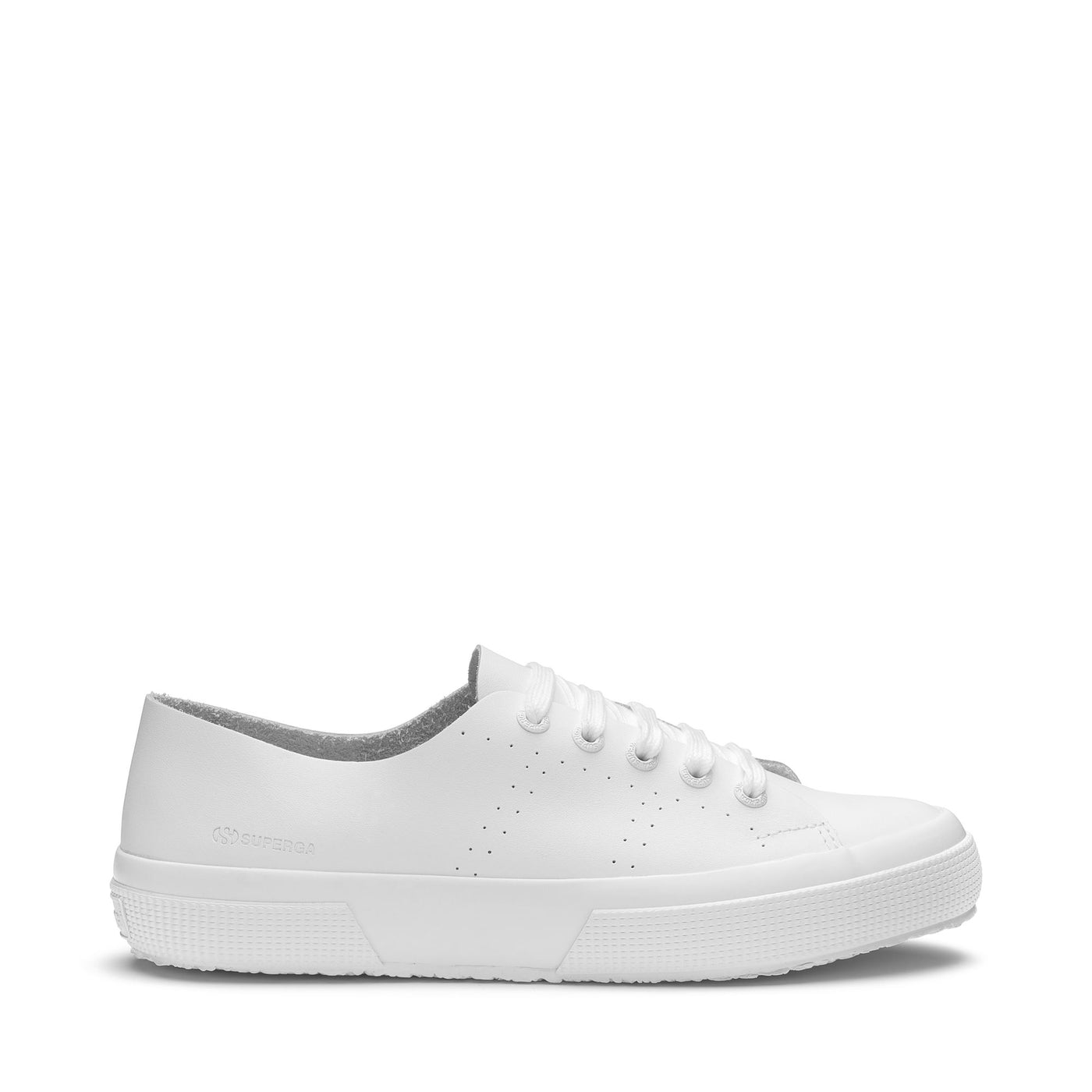 Le Superga Unisex 2750 MORPHING MULE LEATHER Low Cut TOTAL WHITE Photo (jpg Rgb)			