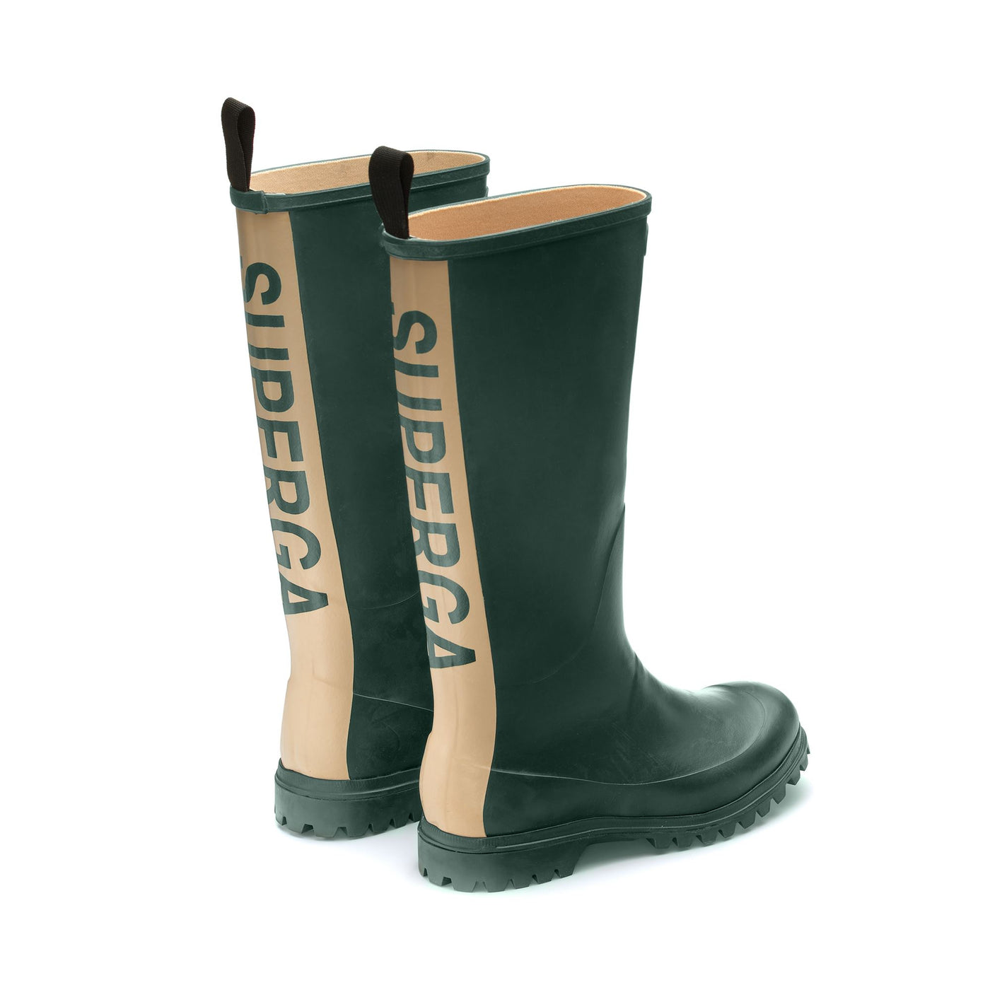 Rubber Boots Unisex 799 RUBBER BOOTS LETTERING High Cut GREEN DK FOREST-OFF WHITE Dressed Side (jpg Rgb)		