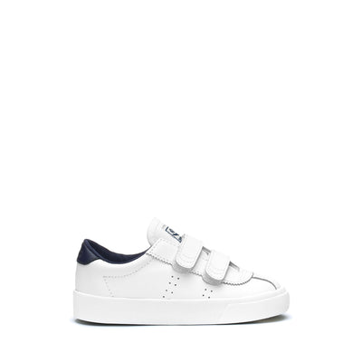 Sneakers Kid unisex 2843 KIDS CLUB S STRAPS ACTION LEATHER Low Cut WHITE-NAVY Photo (jpg Rgb)			