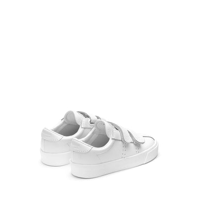 Sneakers Kid unisex 2843 KIDS CLUB S STRAPS ACTION LEATHER Low Cut TOTAL WHITE Dressed Side (jpg Rgb)		